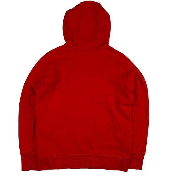 CP Company Red Cotton Full Zip Goggle Hoodie - Medium