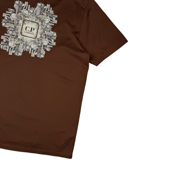 CP Company Brown Cotton Metropolis Graphic T Shirt - XL
