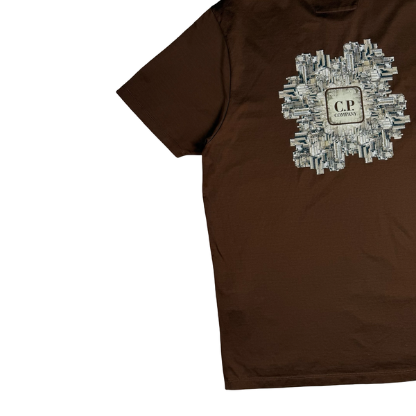 CP Company Brown Cotton Metropolis Graphic T Shirt - XL