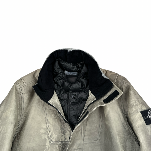 Stone Island 2018 Ice Dyneema Bonded Leather Jacket  - XL