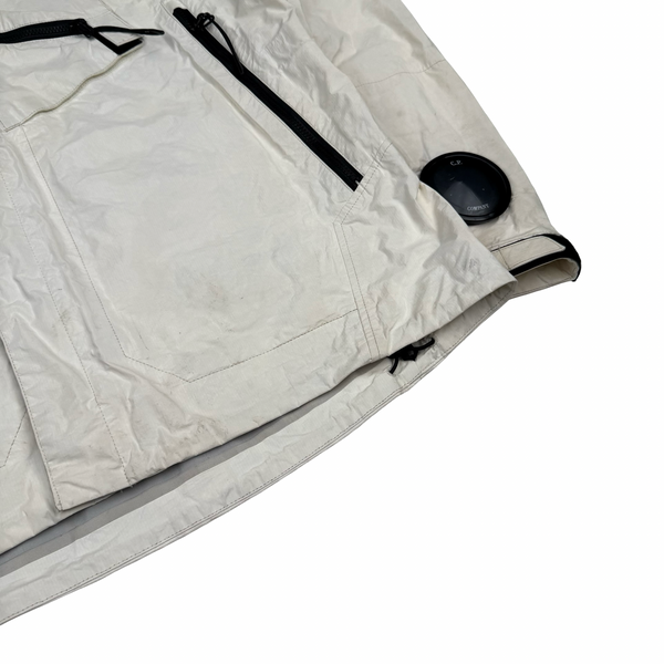 CP Company Memec Goggle Lens View White/Cream Jacket - Medium