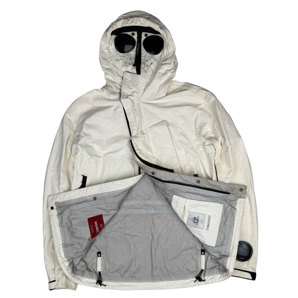 CP Company Memec Goggle Lens View White/Cream Jacket - Medium