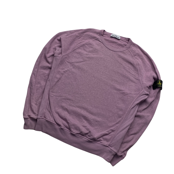 Stone Island 2020 Pink Cotton Crewneck Sweatshirt - Large