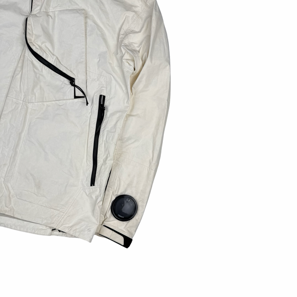 CP Company Memec Goggle Lens View White/Cream Jacket - Medium