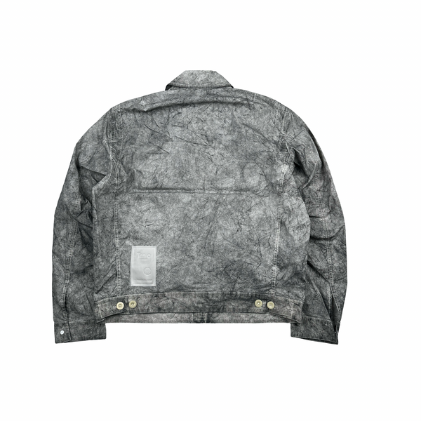 Ten C Grey Marble Multi Pocket Mid Layer Zipped Overshirt Jacket - XL
