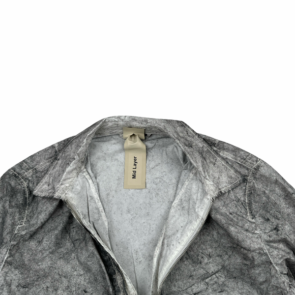 Ten C Grey Marble Multi Pocket Mid Layer Zipped Overshirt Jacket - XL