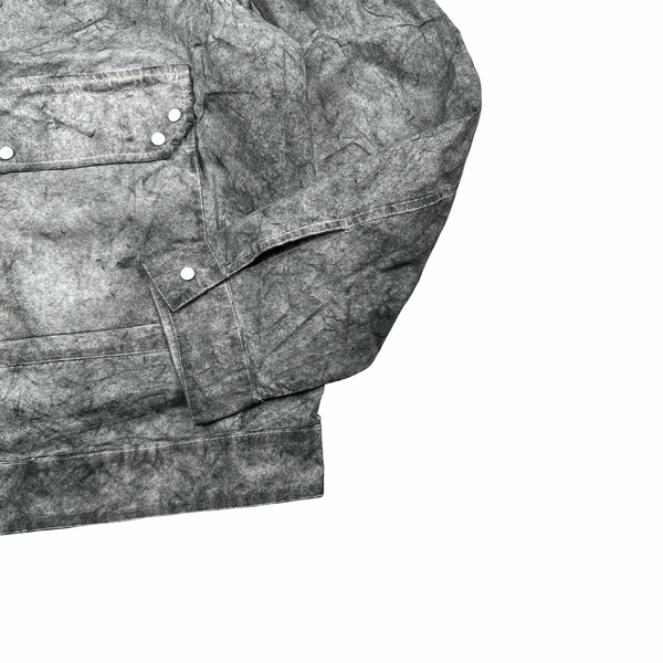 Ten C Grey Marble Multi Pocket Mid Layer Zipped Overshirt Jacket - XL