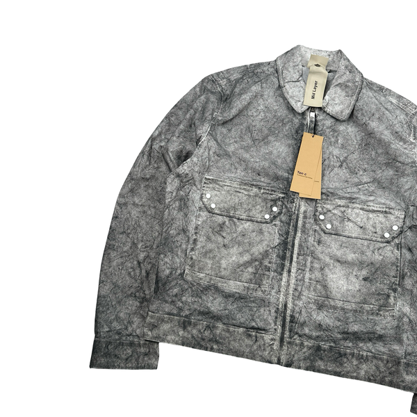 Ten C Grey Marble Multi Pocket Mid Layer Zipped Overshirt Jacket - XL