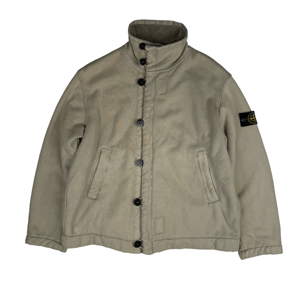 Stone Island Vintage 2000 Cotton Blend Fleece Lined Beige Jacket- XL