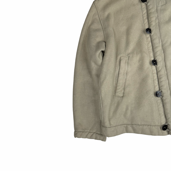 Stone Island Vintage 2000 Cotton Blend Fleece Lined Beige Jacket- XL