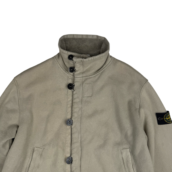 Stone Island Vintage 2000 Cotton Blend Fleece Lined Beige Jacket- XL