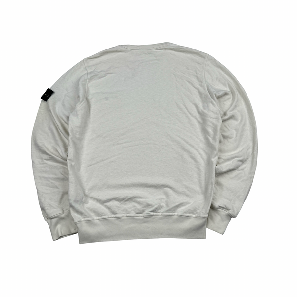 Stone Island 2020 Off White Cotton Crewneck Sweatshirt - Medium