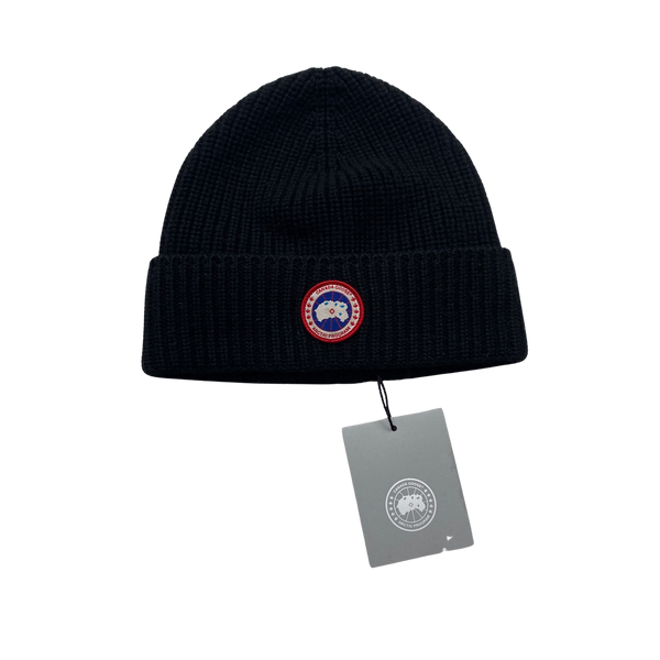 Canada Goose Merino Ribbed Wool Beanie Hat