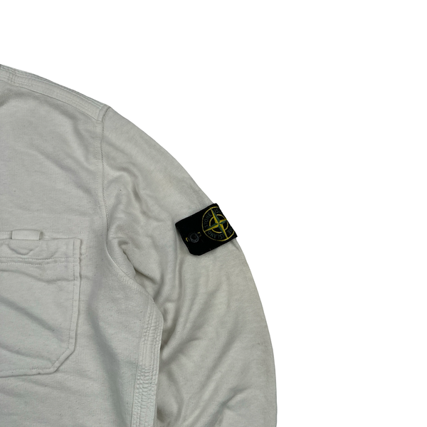 Stone Island 2020 Off White Cotton Crewneck Sweatshirt - Medium