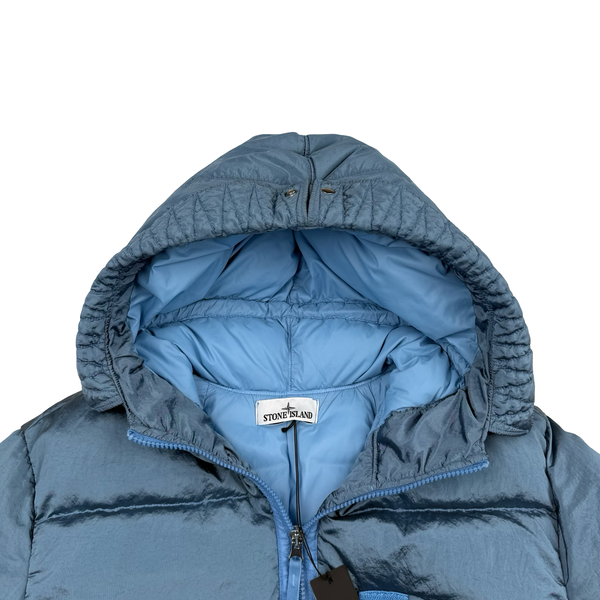 Stone Island 2022 Baby Blue Nylon Metal Econyl Down Puffer Jacket - Medium