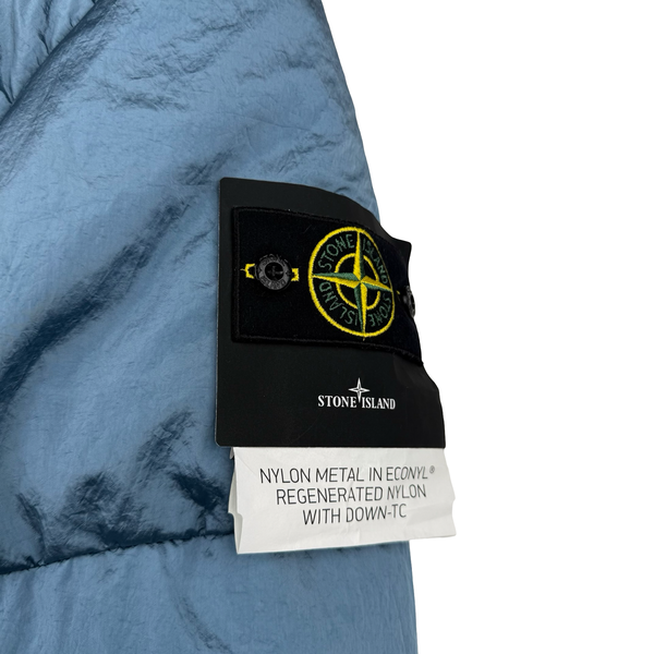 Stone Island 2022 Baby Blue Nylon Metal Econyl Down Puffer Jacket - Medium