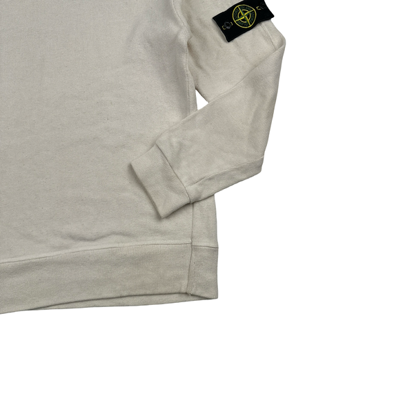 Stone Island Cream Cotton Crewneck Sweatshirt - Medium