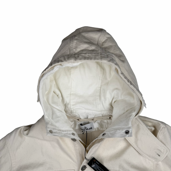 Stone Island 2025 "Raw Beauty" Natural Cotton Gabardine Pull Over - Large