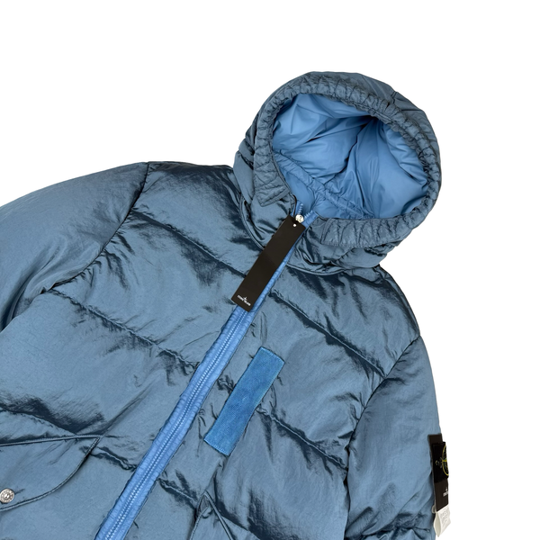 Stone Island 2022 Baby Blue Nylon Metal Econyl Down Puffer Jacket - Medium