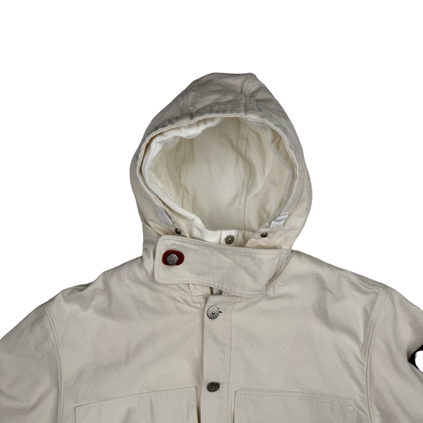Stone Island 2025 "Raw Beauty" Natural Cotton Gabardine Pull Over - Large