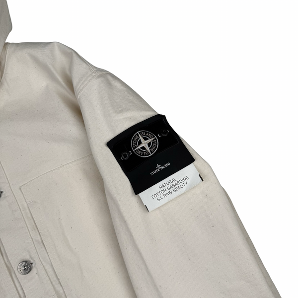 Stone Island 2025 "Raw Beauty" Natural Cotton Gabardine Pull Over - Large