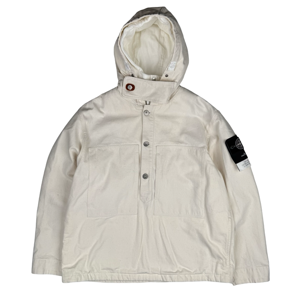 Stone Island 2025 "Raw Beauty" Natural Cotton Gabardine Pull Over - Large