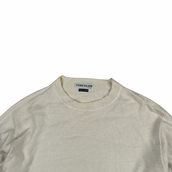 Stone Island Cream Cotton Crewneck Sweatshirt - Medium
