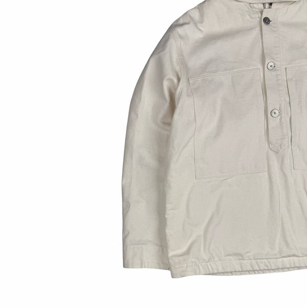 Stone Island 2025 "Raw Beauty" Natural Cotton Gabardine Pull Over - Large