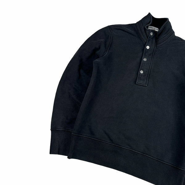 Stone Island 2009 Black Quarter Zipped Pullover Jumper - Large