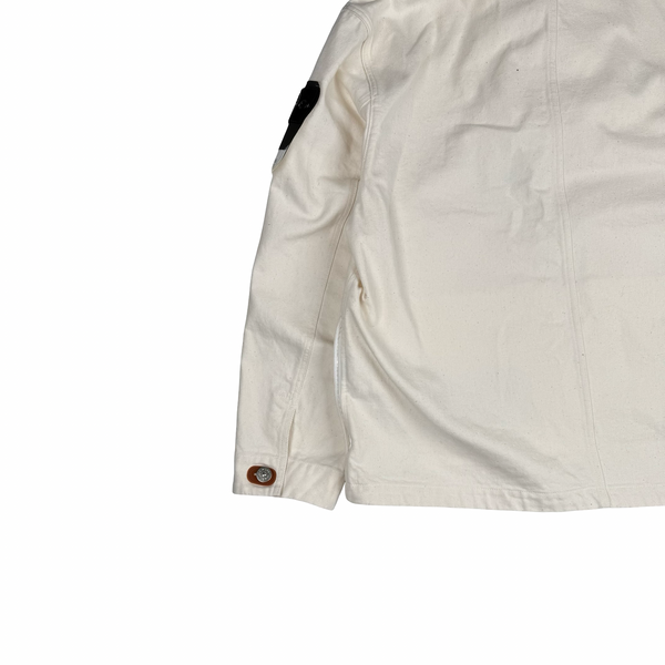 Stone Island 2025 "Raw Beauty" Natural Cotton Gabardine Pull Over - Large