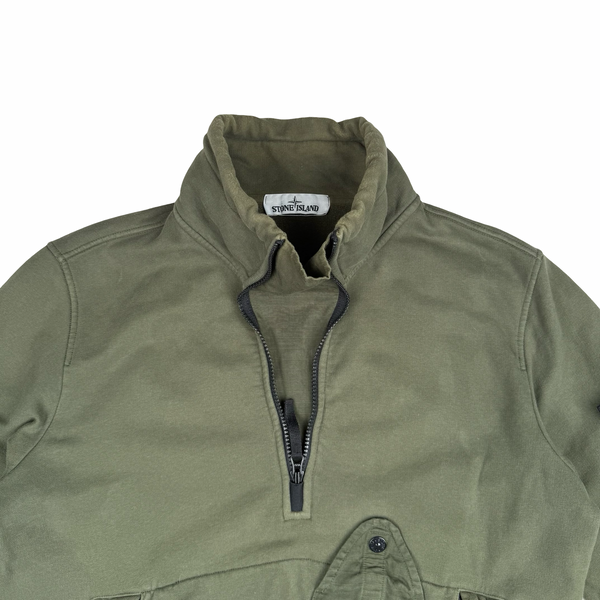 Stone Island 2020 Half Zipped Dark Green Pullover Jumper - Small