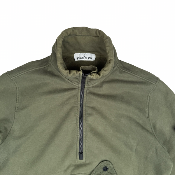 Stone Island 2020 Half Zipped Dark Green Pullover Jumper - Small