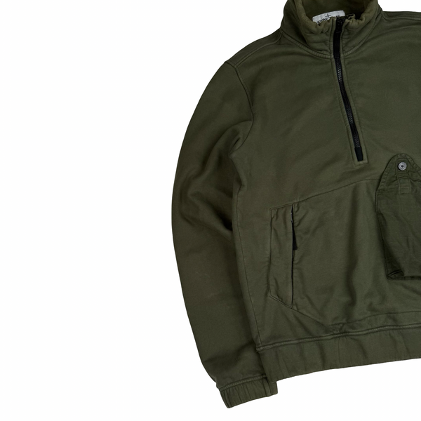 Stone Island 2020 Half Zipped Dark Green Pullover Jumper - Small