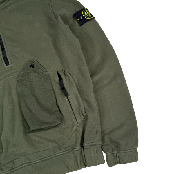 Stone Island 2020 Half Zipped Dark Green Pullover Jumper - Small