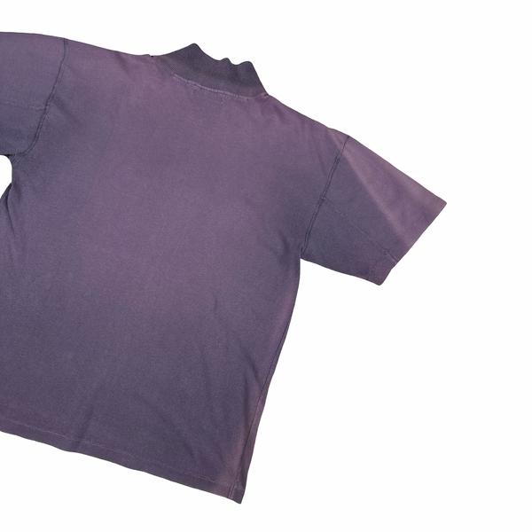 Stone Island 80's Marina Spellout Vintage Purple Cotton Polo Shirt - Large