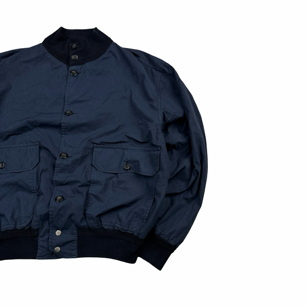 CP Company 1996 Navy Vintage Buttoned Bomber Jacket - Large