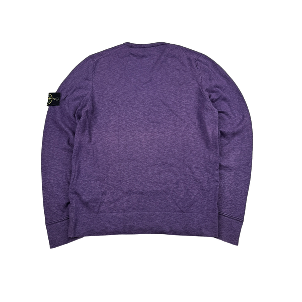 Stone Island 2015 Purple Marl Crewneck Cotton Knit - Medium