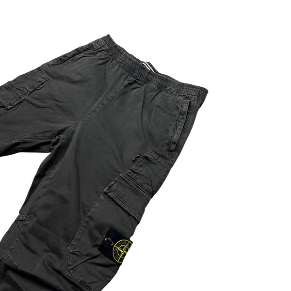 Stone Island 2018 Charcoal Grey Thick Cotton RE T Cargo Trousers - 33"