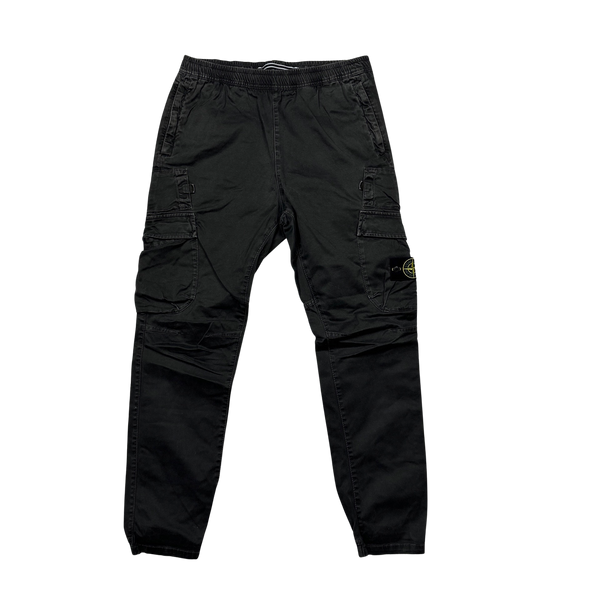 Stone Island 2018 Charcoal Grey Thick Cotton RE T Cargo Trousers - 33"
