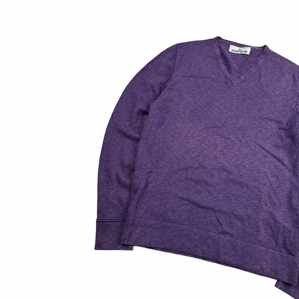 Stone Island 2015 Purple Marl Crewneck Cotton Knit - Medium