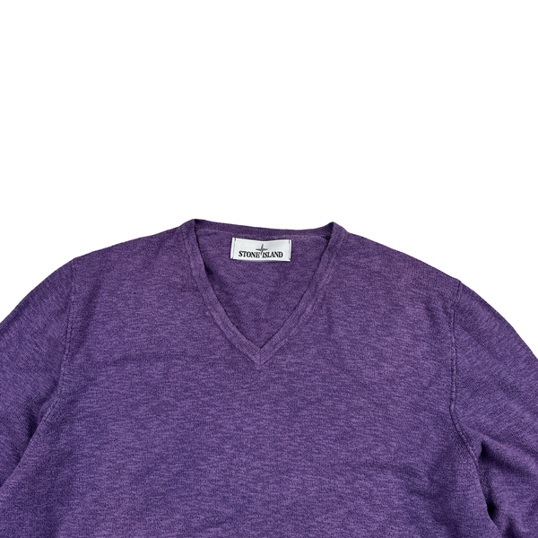 Stone Island 2015 Purple Marl Crewneck Cotton Knit - Medium