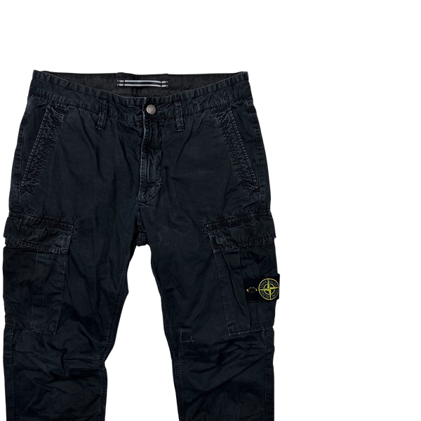 Stone Island Black Slim Fit Cargo Trousers - 31"