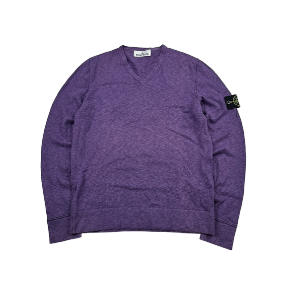 Stone Island 2015 Purple Marl Crewneck Cotton Knit - Medium