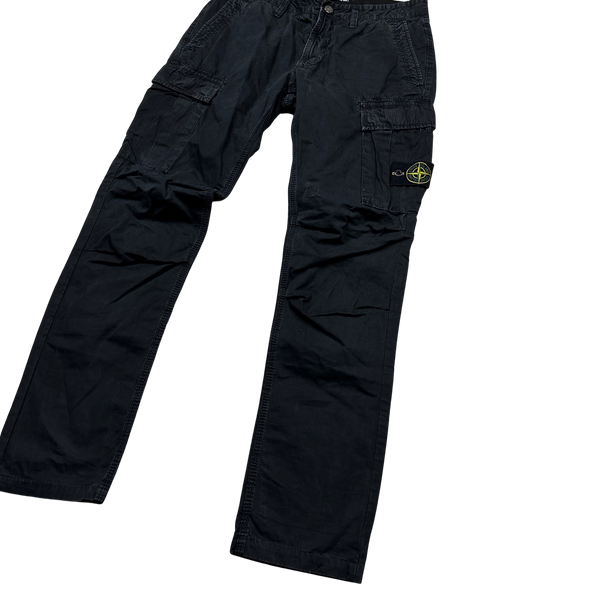 Stone Island Black Slim Fit Cargo Trousers - 31"