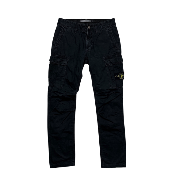 Stone Island Black Slim Fit Cargo Trousers - 31"