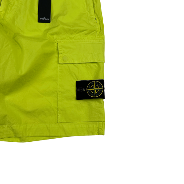 Stone Island 2016 Neon Yellow Cotton Cargo Shorts - 31"