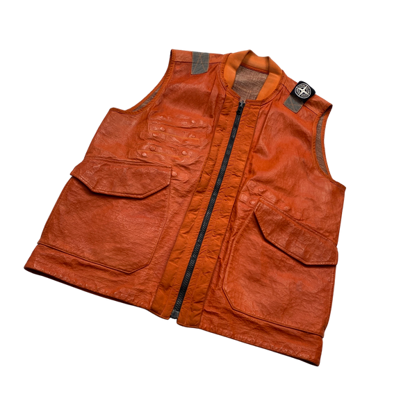 Stone Island 2019 Reversible Leather Dyneema Gilet - Large