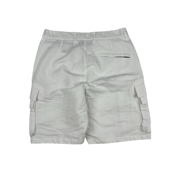 Stone Island 2022 White CO Fit Cargo Shorts - 30"