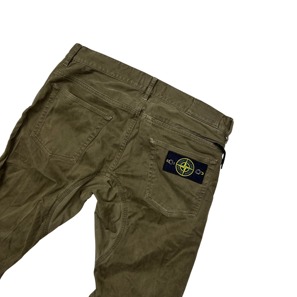 Stone Island 2013 Khaki Slim Fit Stretch Cotton Trousers - 32"