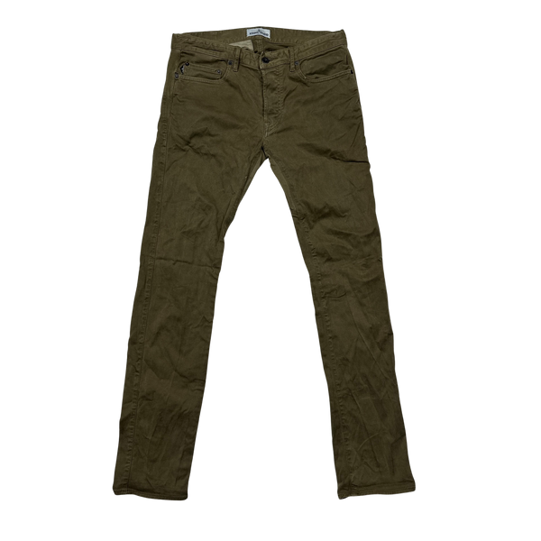 Stone Island 2013 Khaki Slim Fit Stretch Cotton Trousers - 32"